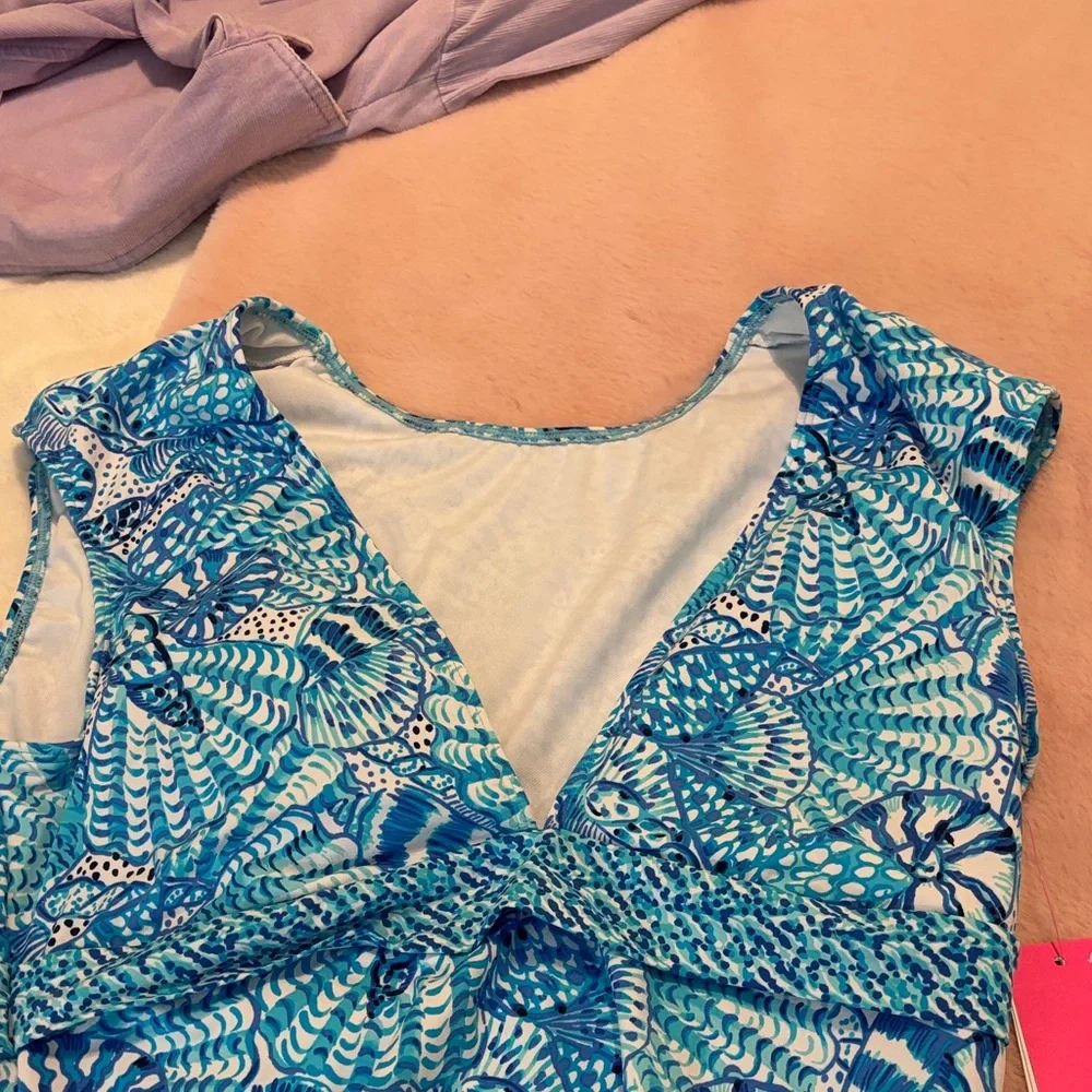 Lilly Pulitzer Blue and White Swimsuit - Picture 4 of 4